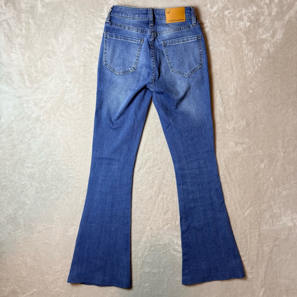 Austin Landing Rhinestone Star Flare Jeans Size 00/23 Y2K Bootcut Denim - Picture 2 of 11